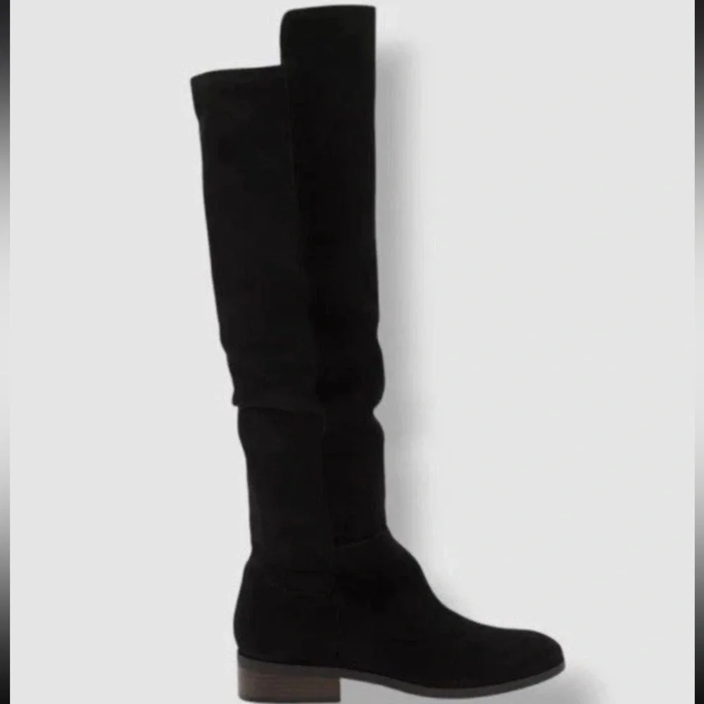 Lucky Brand Calypso Over The Knee Slouchy  Boots Black Suede Size 8.5